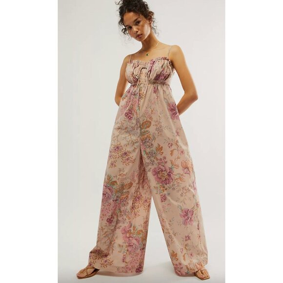 Free People Selkie The Seashell Jumpsuit Size Small Milkmaid Floral Print